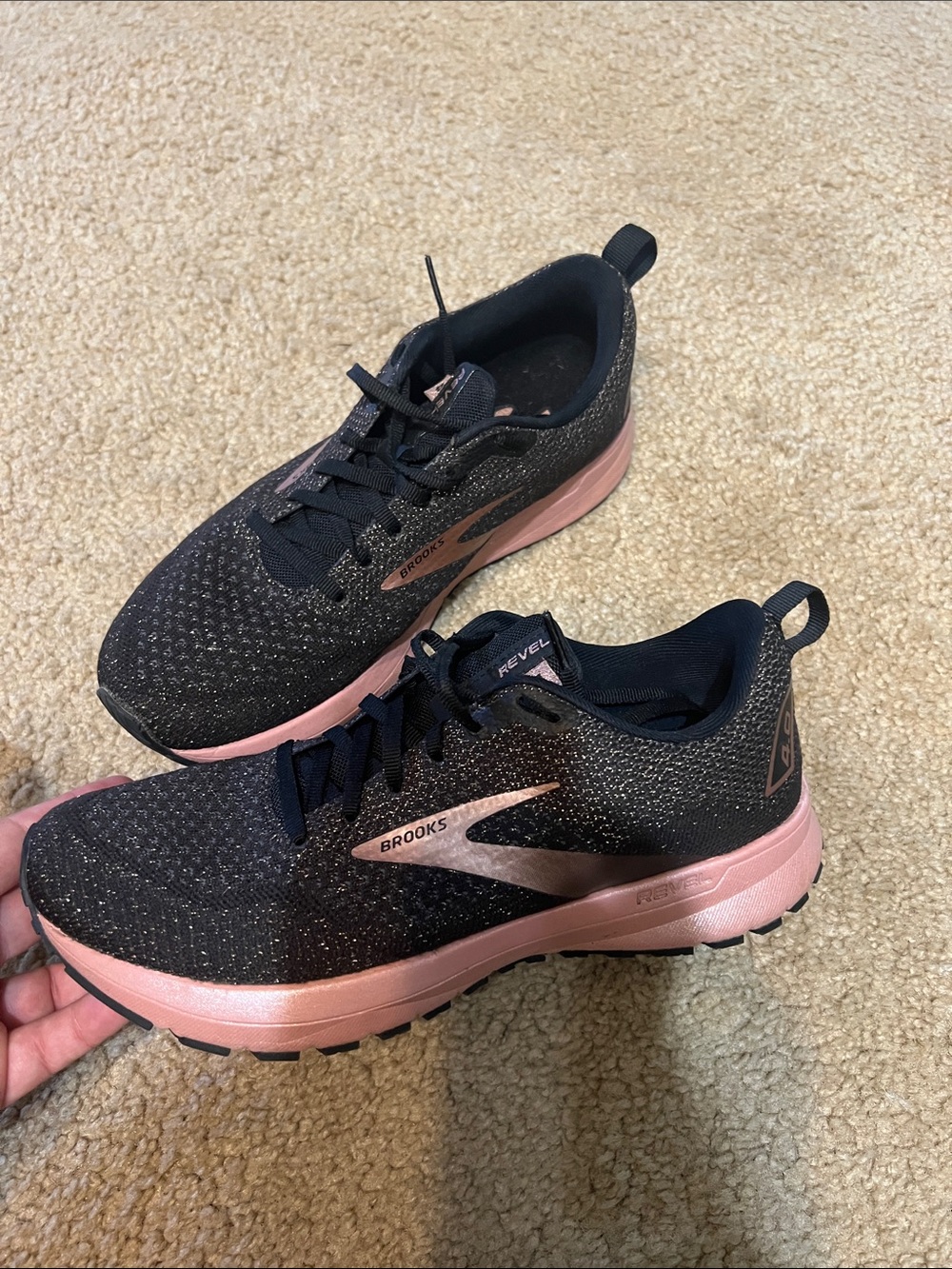 Brooks Revel Women's Black and Pink Athletic Shoes